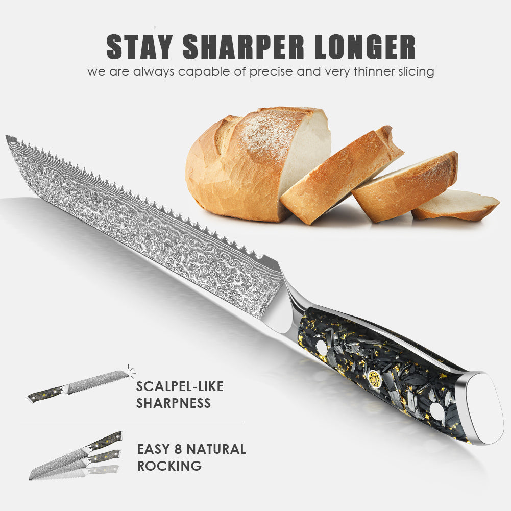 Black carbon gold series-bread knife