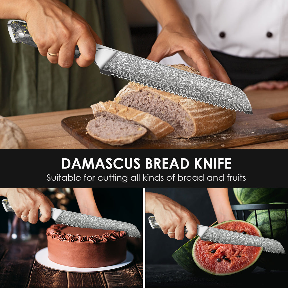 Black carbon gold series-bread knife