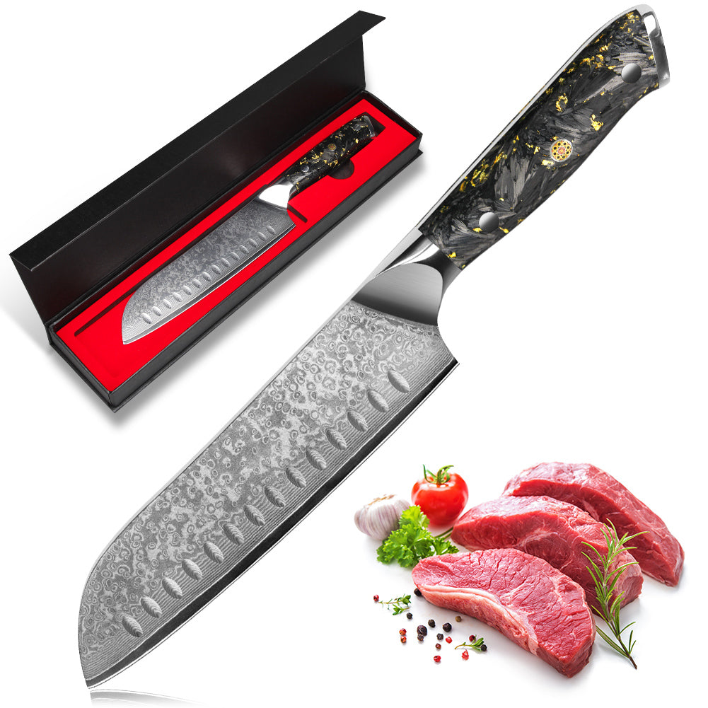 Black Carbon Gold Series-Santoku Knife