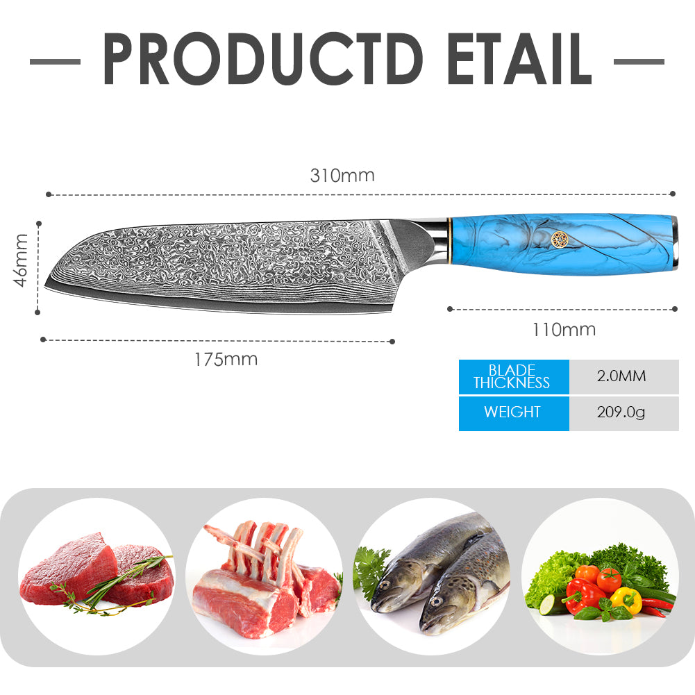 Blue Turquoise Series-Santoku Knife