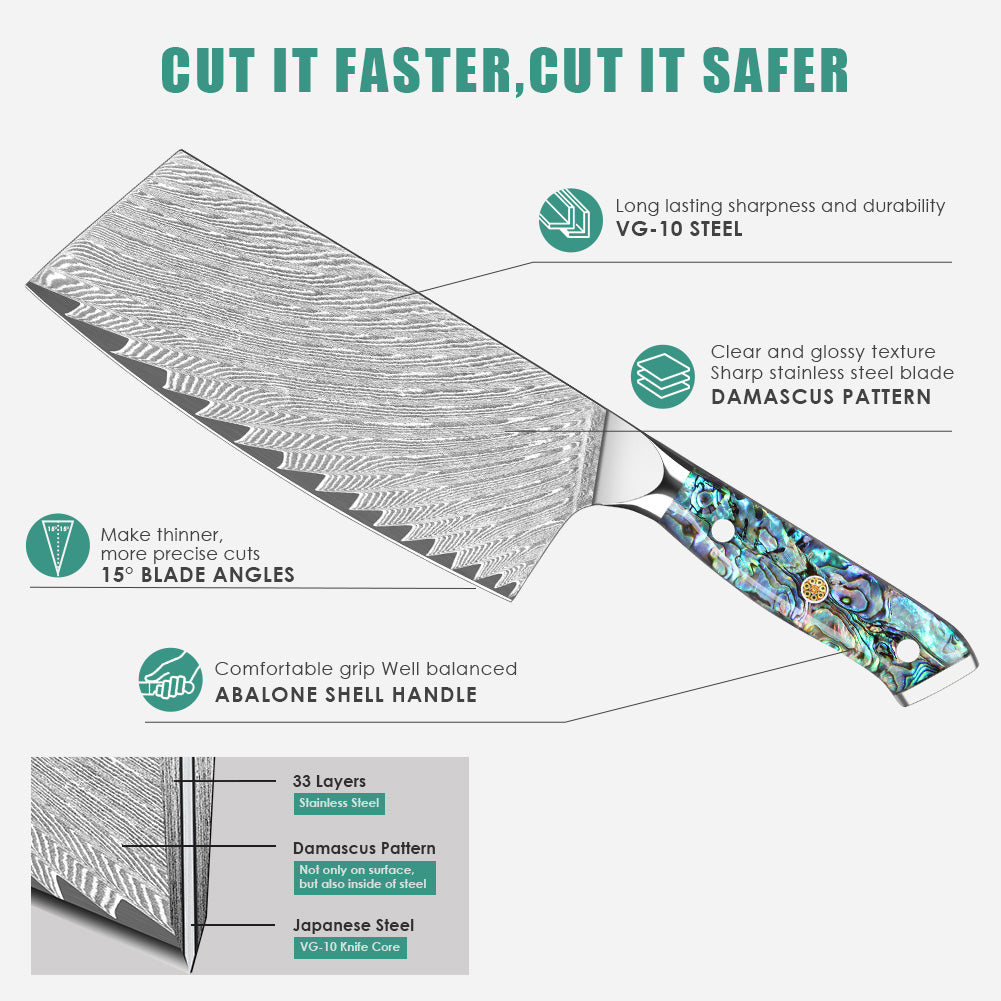 Abalone Shell Series-Chinese Slicing Knife