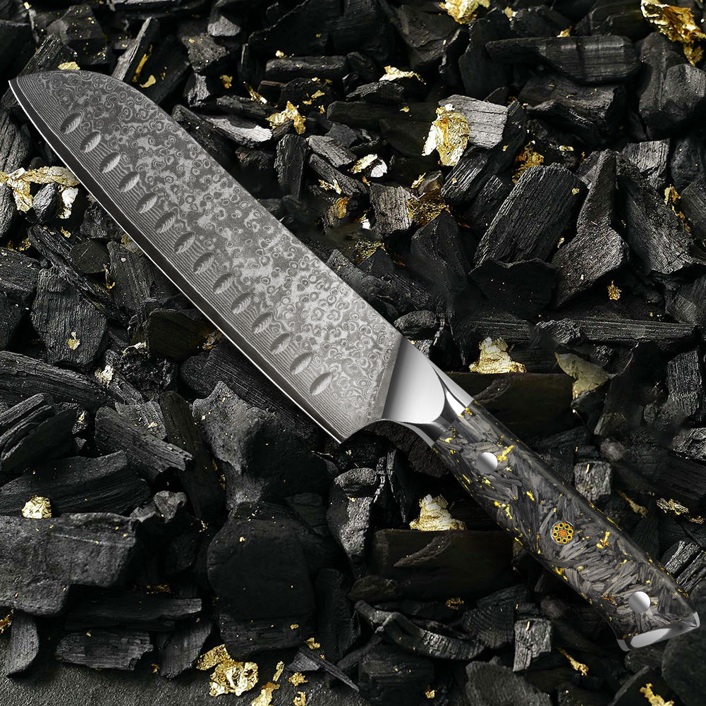 Black Carbon Gold Series-Santoku Knife
