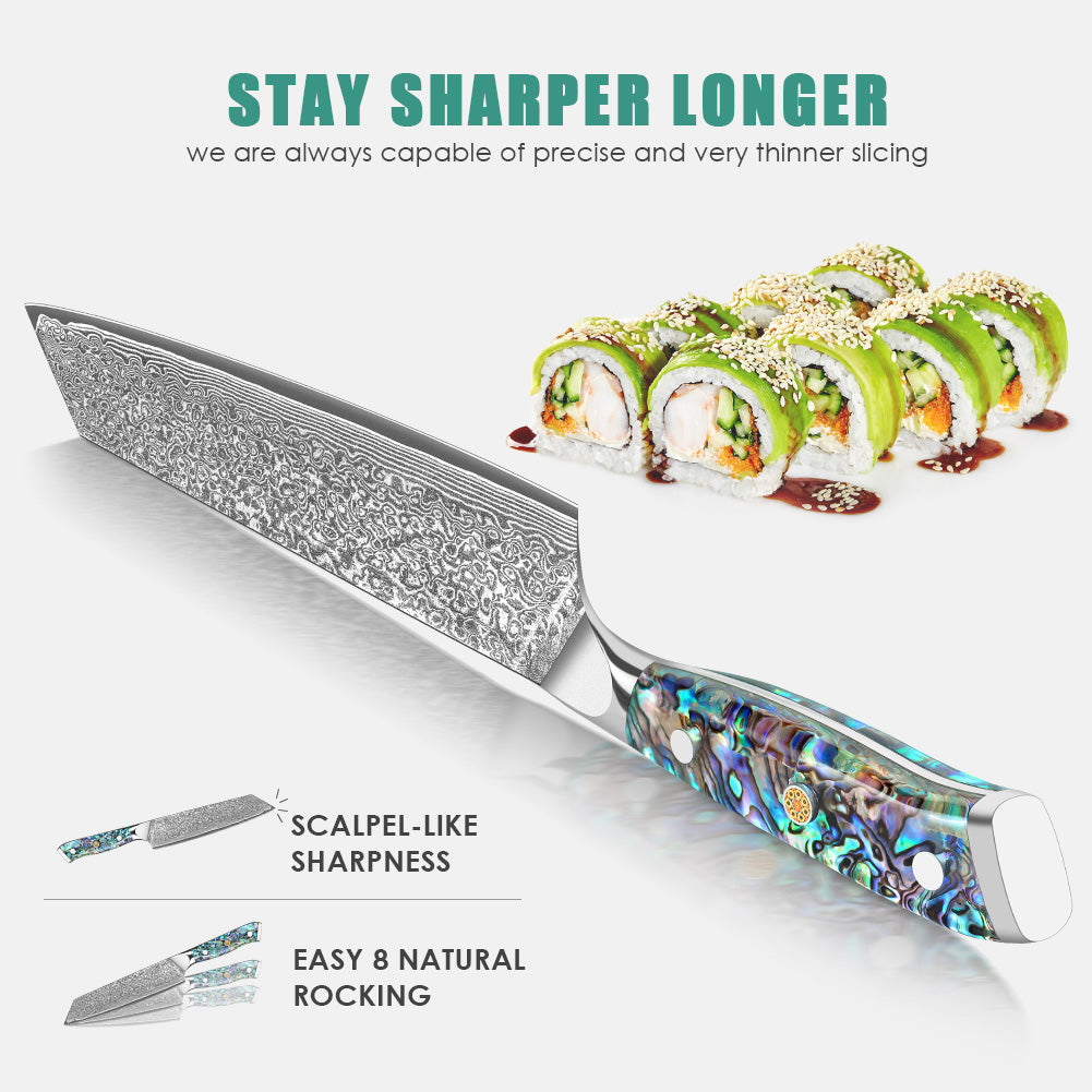 Abalone Shell Series-Ox Knife + Santoku Knife + Multipurpose Knife