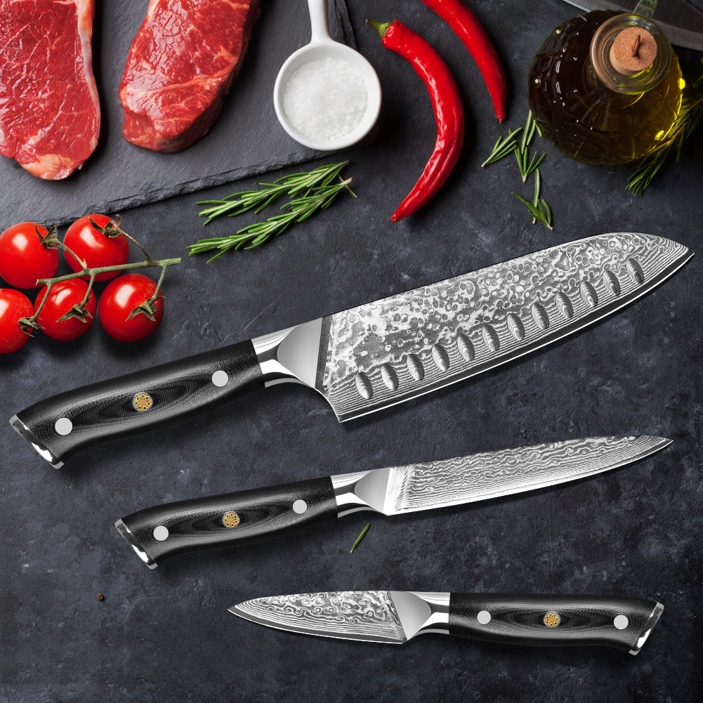 "General" series - Santoku knife + multi-purpose knife + fruit cutter
