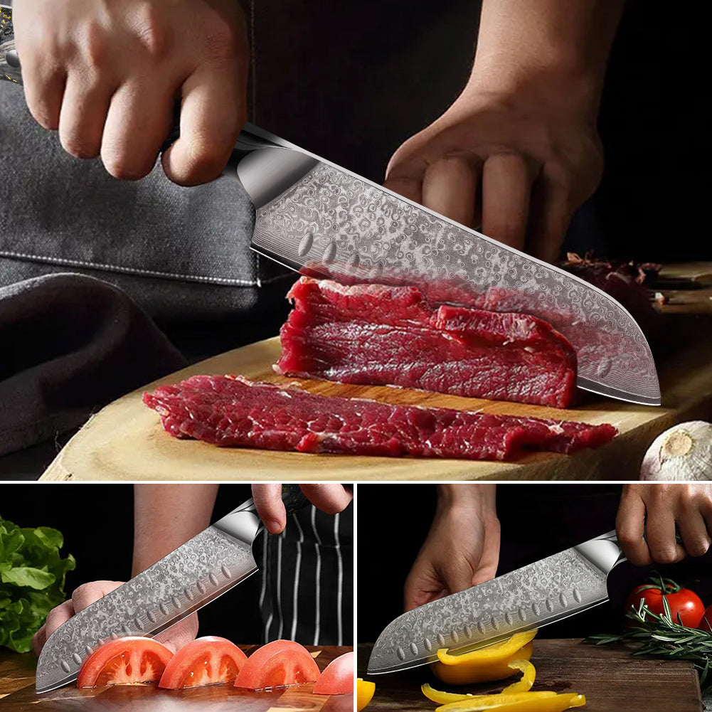 Black Carbon Gold Series-Santoku Knife