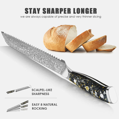 Black carbon gold series-bread knife