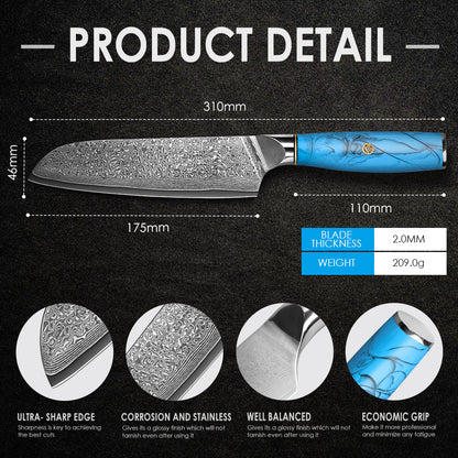 Blue Turquoise Series-Santoku Knife