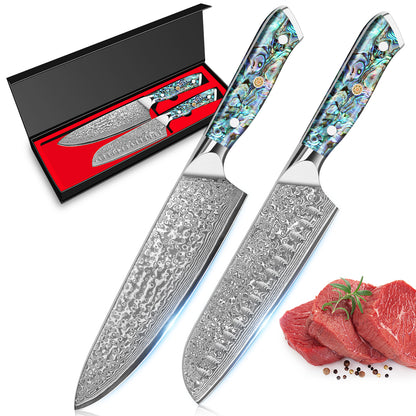 Abalone Shell Series-Chef Knife + Santoku Knife