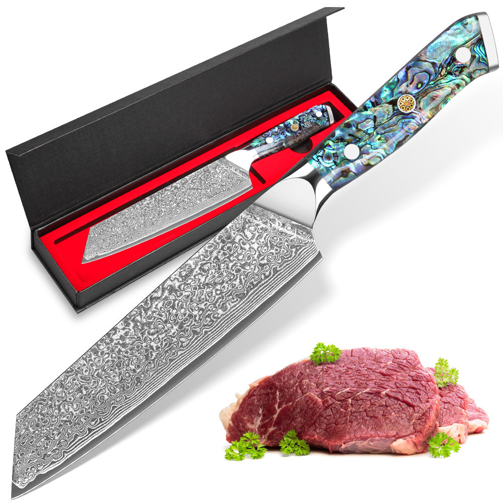 Abalone Shell Series-Ox Knife + Santoku Knife + Multipurpose Knife