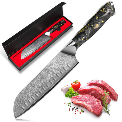 Black Carbon Gold Series-Santoku Knife