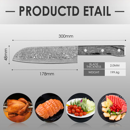 Black colored wood series-Santoku knife