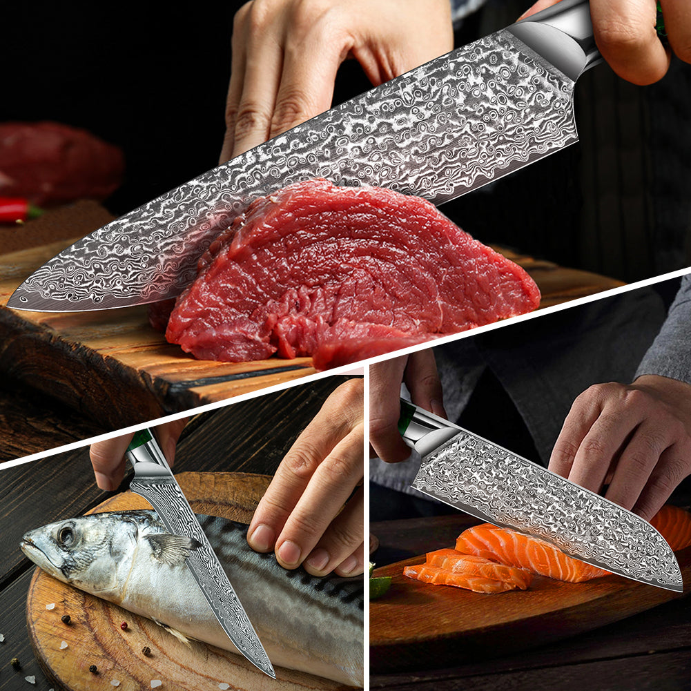 "Earth" Series - Chef's Knife + Santoku Knife + Boning Knife