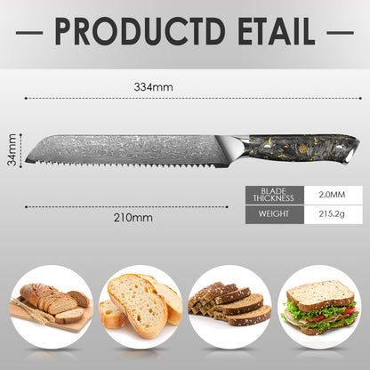 Black carbon gold series-bread knife