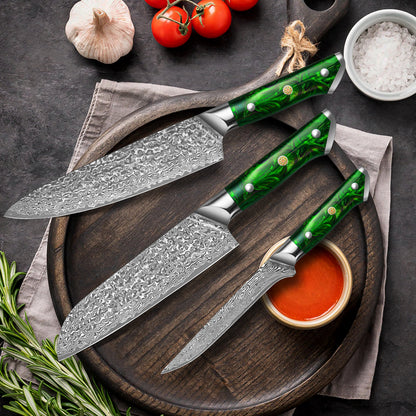 "Earth" Series - Chef's Knife + Santoku Knife + Boning Knife