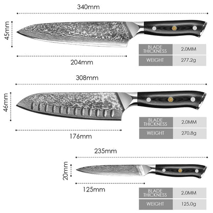 "General" series-chef's knife + Santoku knife + multi-purpose knife