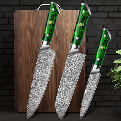 "Earth" Series - Chef's Knife + Santoku Knife + Multipurpose Knife