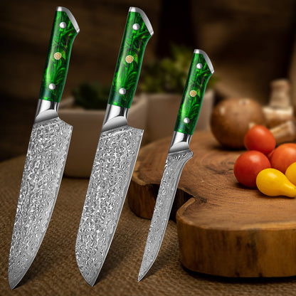 "Earth" Series - Chef's Knife + Santoku Knife + Boning Knife