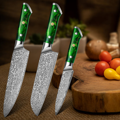 "Earth" Series - Chef's Knife + Santoku Knife + Multipurpose Knife