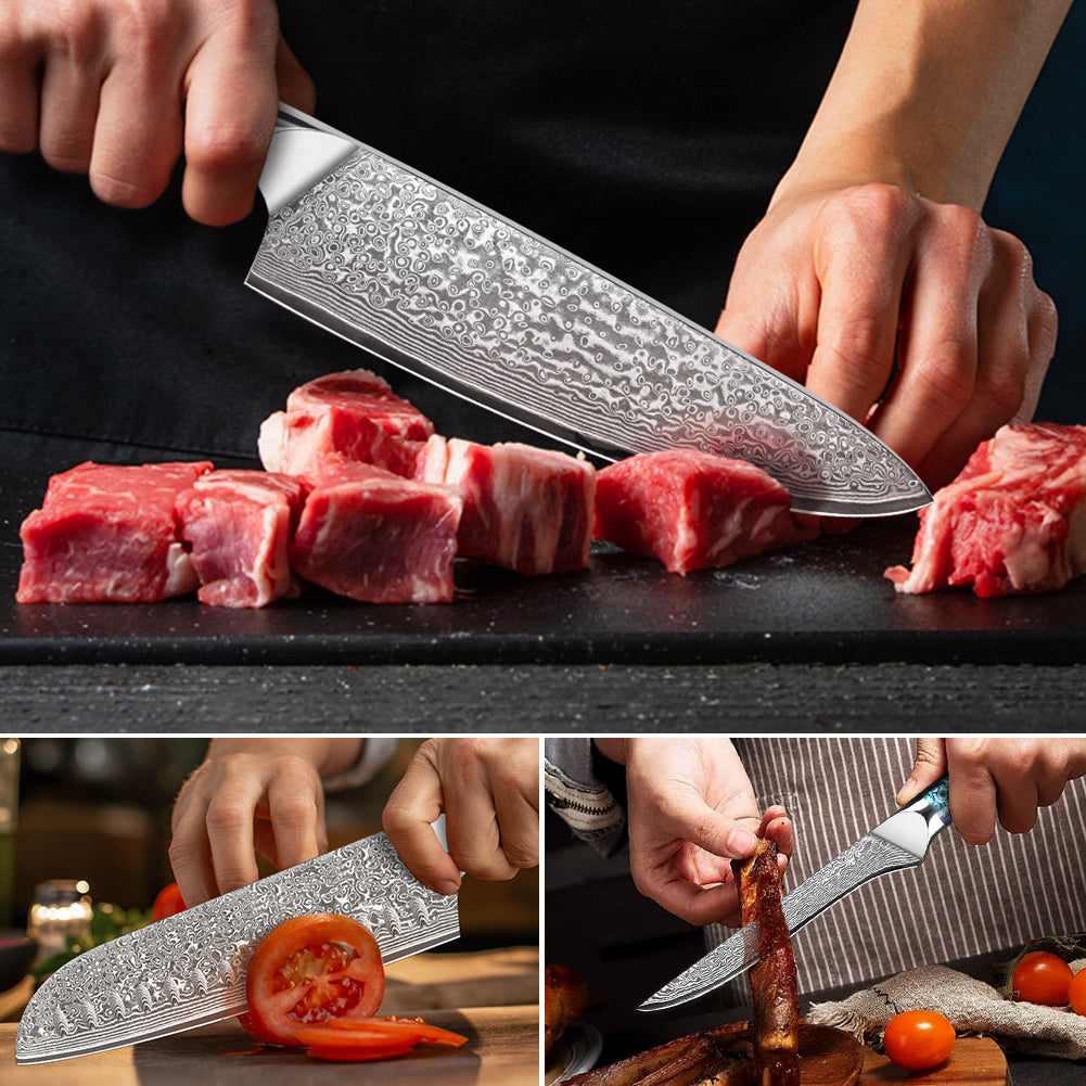 Abalone Shell Series-Chef’s Knife + Santoku Knife + Deboning Knife