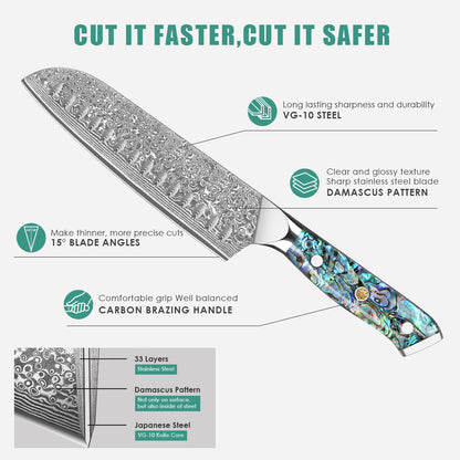 Abalone Shell Series-Chef Knife + Santoku Knife