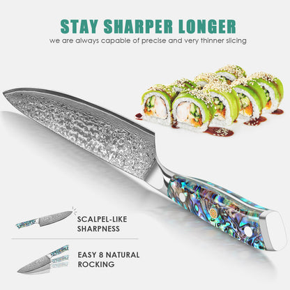 Abalone Shell Series-Chef Knife + Santoku Knife + Multipurpose Knife