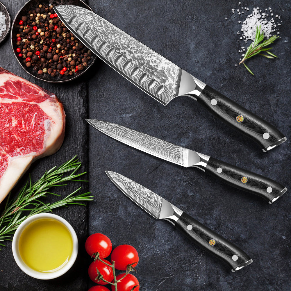 "General" series - Santoku knife + multi-purpose knife + fruit cutter