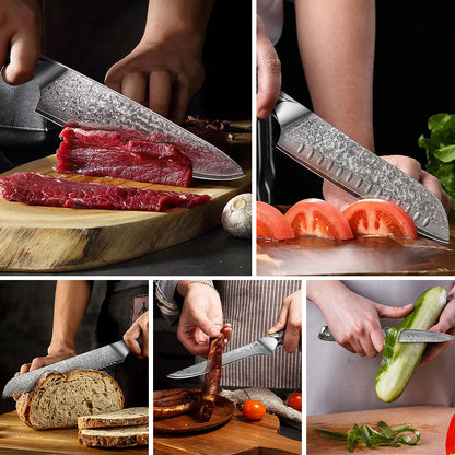 Black carbon gold series-chef’s knife+bread knife+santoku knife+universal knife+boning knife