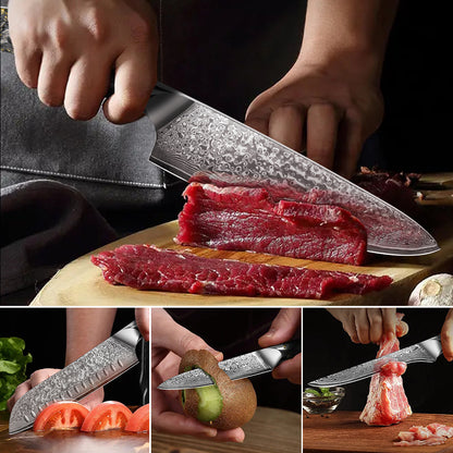 Black carbon gold series-chef’s knife+Santoku knife+universal knife+boning knife