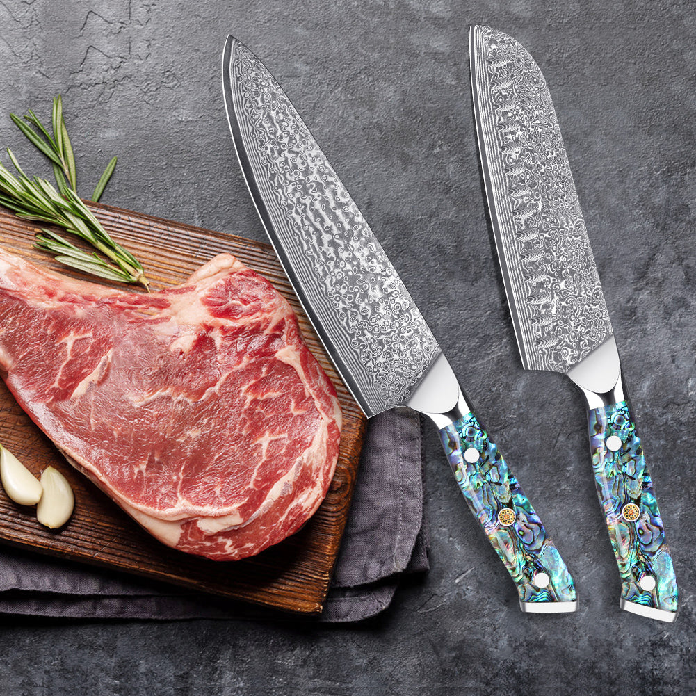Abalone Shell Series-Chef Knife + Santoku Knife